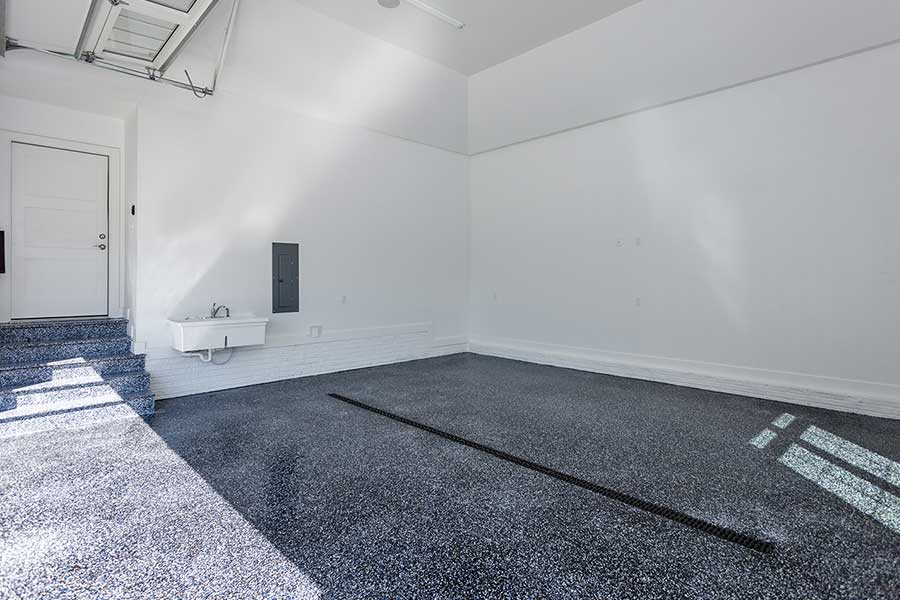 new construction garage floor epoxy finish in des moines, iowa